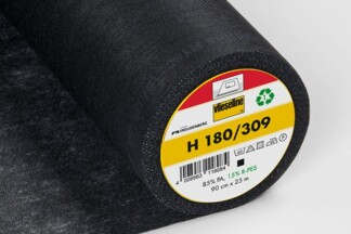 H180 noir - Intissé Thermocollant 90cm